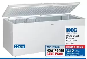 KIC - White Chest Freezer KCG575WH