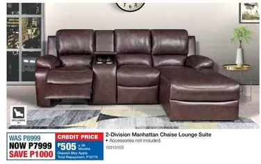 Total - 2-Division Manhattan Chaise Lounge Suite