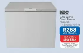 KIC - 279L White Chest Freezer KCG305