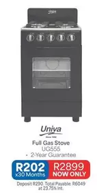 Univa - Full Gas Stove UG555