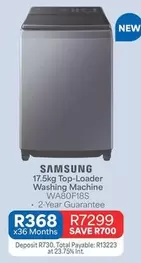 Samsung - 17.5kg Top-Loader Washing Machine WA80F18S