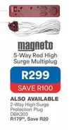 5-Way Red High Surge Multiplug