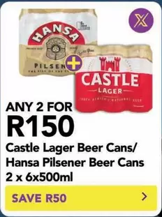 Hansa - Castle Lager Beer Cans/ Pilsener Beer Cans
