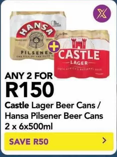 Hansa - Castle Lager Beer Cans /  Pilsener Beer Cans