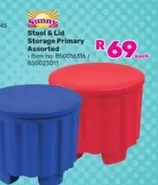 Sunny - Stool & Lid Storage Primary Assorted - Item no: B50016316 / 850023011