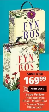 BOS - Cape Fynbos - Pinotage Red Rosé - Merlot Red - Chenin Blanc White