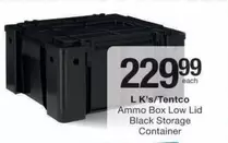 Ammo Box Low Lid Black Storage Container