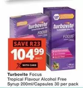 Focus Tropical Flavour Alcohol Free Syrup 200ml/Capsules 30 per pack