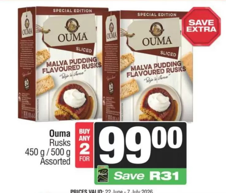 Malva Pudding Flavoured Rusks