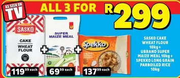 SASKO - Cake Wheat Flour / Super Maize Meal / Spekko Rice (2kg & 10kg)