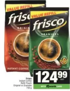Frisco - Instant Coffee Refill Pouch Original or Granules