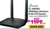TP-LINK - TL-MR100 300Mbps Wireless N 4G LTE Router