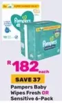 Pampers - Baby Wipes Fresh OR Sensitive 6-Pack