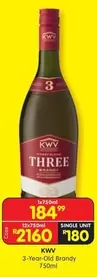 KWV - 3-Year-Old Brandy 750ml