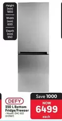 Defy - 350 L Bottom Fridge/Freezer - Model: DAC 622 (572987)