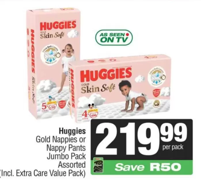 Huggies - Gold Nappies or Nappy Pants Jumbo Pack