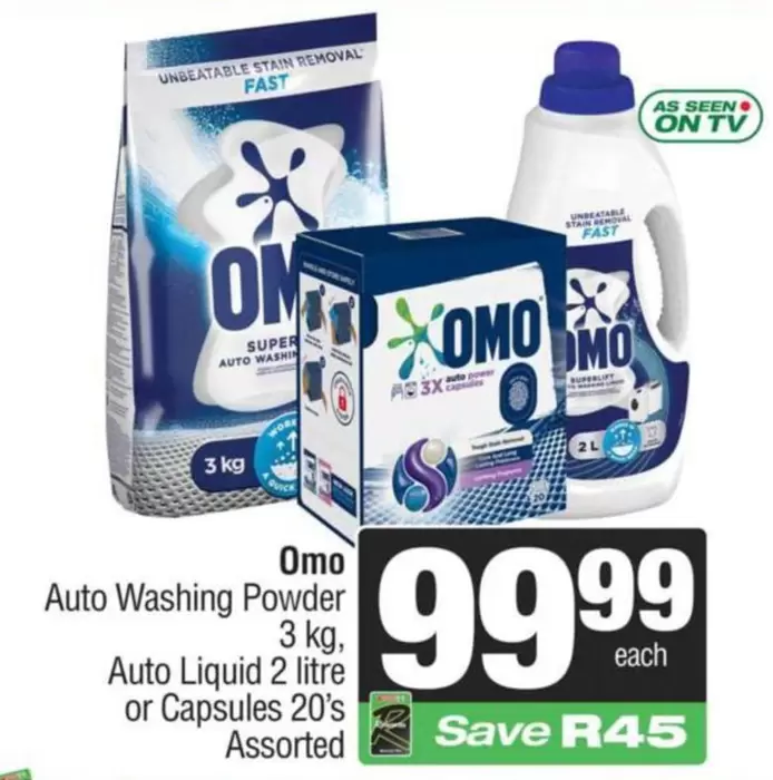 Omo - Auto Washing Powder or Auto Liquid or Capsules