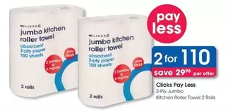 clicks - Jumbo Kitchen Roller Towel 2 Rolls