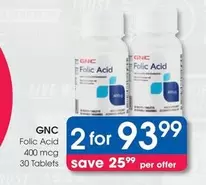Folic Acid 400 mcg 30 Tablets