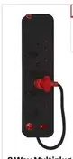 8 Way Multiplug Surge Single Switch Black