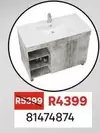 Sensea - Bathroom Cabinet And Double Basin Free Standing Natural Concrete 900mm 81474874