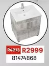 Sensea - Bathroom Cabinet And Double Basin Free Standing Natural Concrete 600mm 81474868