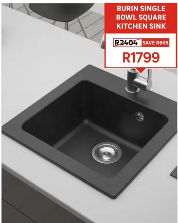 Burin - Single Bowl Square Kitchen Sink