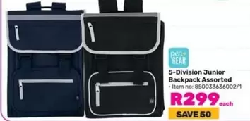 5-Division Junior Backpack Assorted