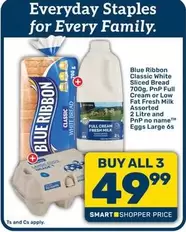 Everyday - Classic White Sliced Bread, Full Cream or Low Fat Fresh Milk, Eggs