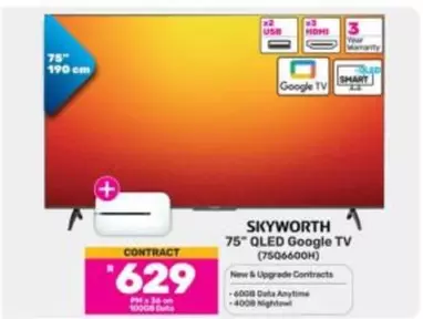 Skyworth - 75" QLED Google TV (7506600H)