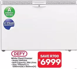 Defy - White Chest Freezer DMF454