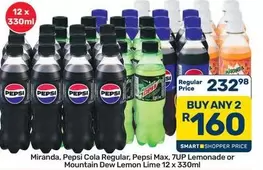 pepsi - Pepsi Cola Regular, Pepsi Max, 7UP Lemonade or Mountain Dew Lemon