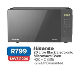 Hisense - 20 Litre Black Electronic Microwave Oven H20MOBS15