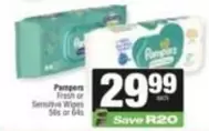 Pampers - Fresh or Sensitive Wipes