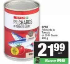 Spar - Pilchards in Tomato or Chili Sauce 400g