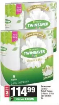 Twinsaver - Classic 2-Ply Toilet Tissue