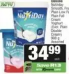 Danone - NutriDay Smooth, Fruit Plain Low Fat, Plain Full Cream Yoghurt