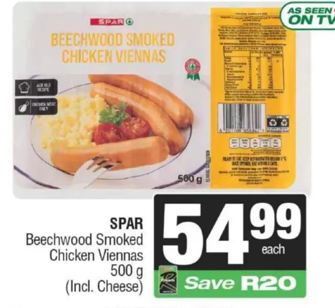 Spar - Beechwood Smoked Chicken Viennas