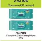 Pampers - Complete Clean Baby Wipes 64's