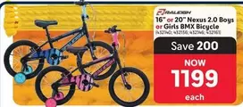 16" or 20" Nexus 2.0 Boys or Girls BMX Bicycle (432140; 432156; 432140; 432161)