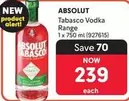 Absolut - Tabasco Vodka Range 1 x 750 ml (927615)