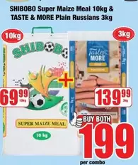 Shibobo - Super Maize Meal 10kg & Plain Russians 3kg
