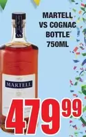 VS COGNAC BOTTLE 750ML