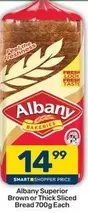 Albany - Superior Brown or Thick Sliced Bread 700g Each