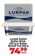 Salted Butter Brick or Butter Spread Tub