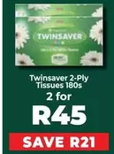Twinsaver - 2-Ply Tissues 180s