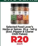Selected Food Lover's Herbs or Spices