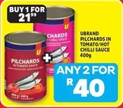 PILCHARDS IN TOMATO/HOT CHILLI SAUCE