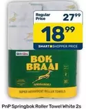 Springbok Roller Towel White 2s