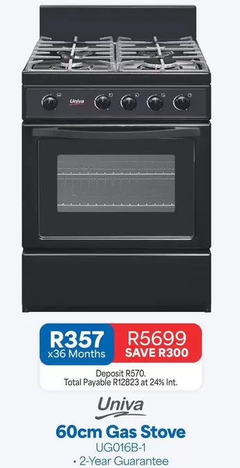 Univa - 60cm Gas Stove UG016B-1